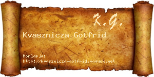 Kvasznicza Gotfrid névjegykártya